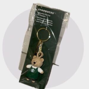 Starbucks Bear Keychain with Green Apron